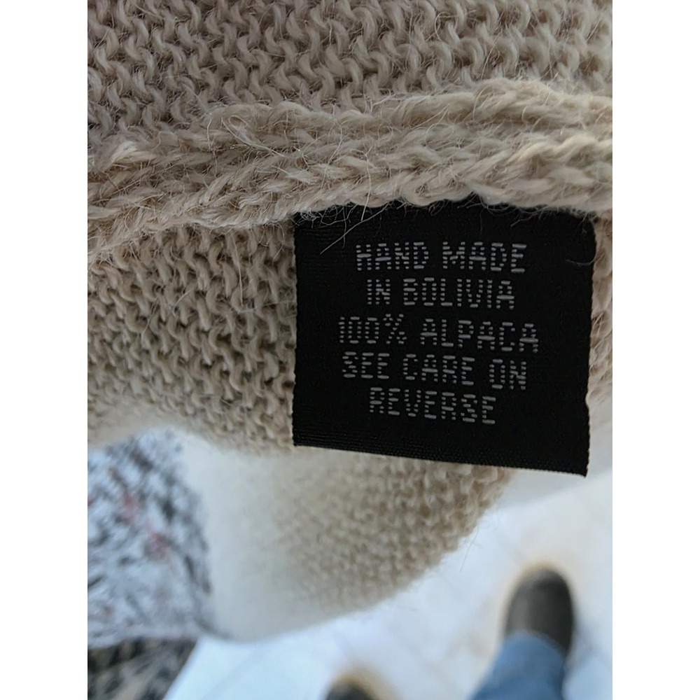 Vintage Intiwara Women's 100% Alpaca Cardigan Nordic XL Full Zip - Picture 4 of 15